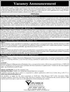Vacancy for ACCA at CBIL Capital